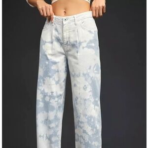 Anthropologie Pilcro The Breaker High Rise Straight Denim Jean LightWash 32 Tall